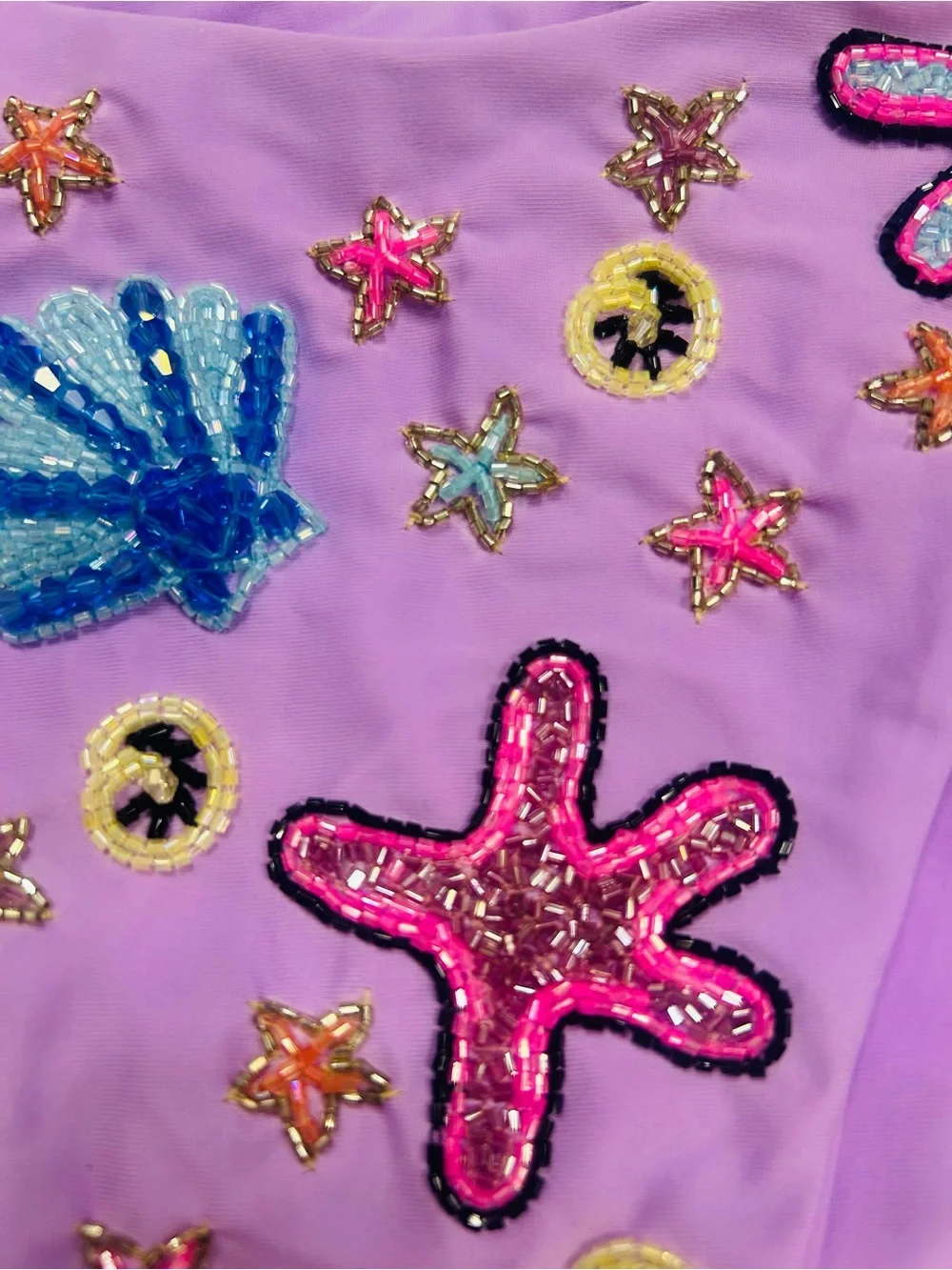 Lavender Sequin Seashell & Star Bikini Set - Women's Swim